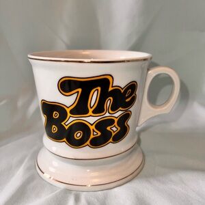 NEW VTG “The Boss” Mug Knobler Japan Never Used 4” Tall